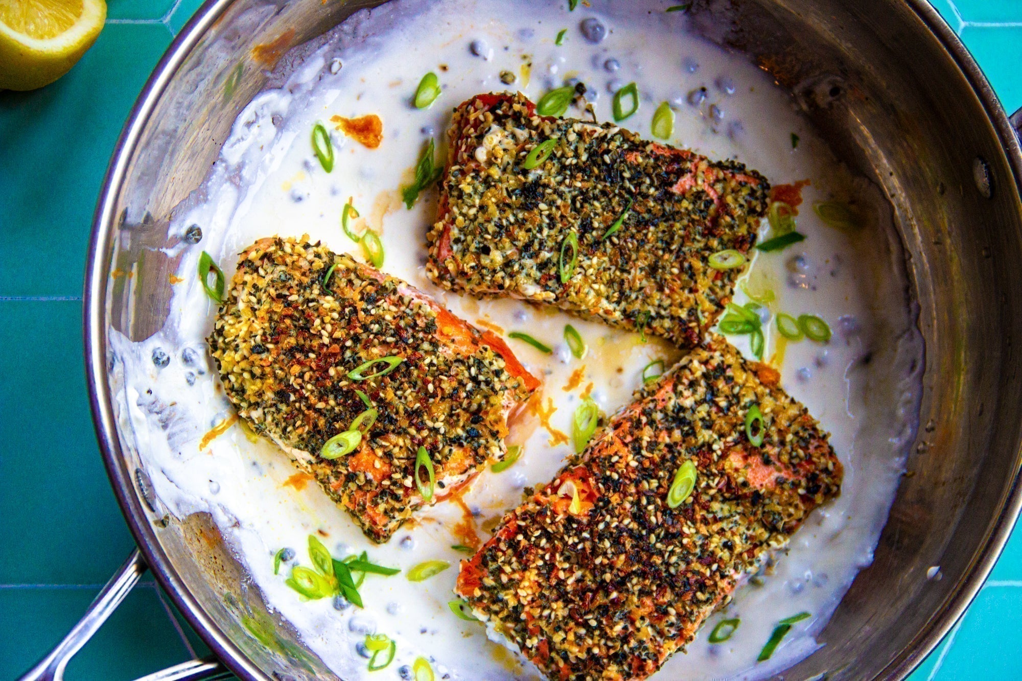 Everything Kelp Salmon with Lemony Caper Sauce – Barnacle Foods